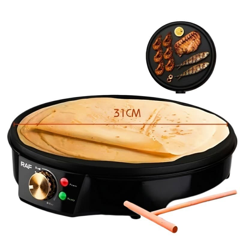Crepeira Elétrica RAN R.528 1200W Antiaderente – Faça Crepes Perfeitos em Casa