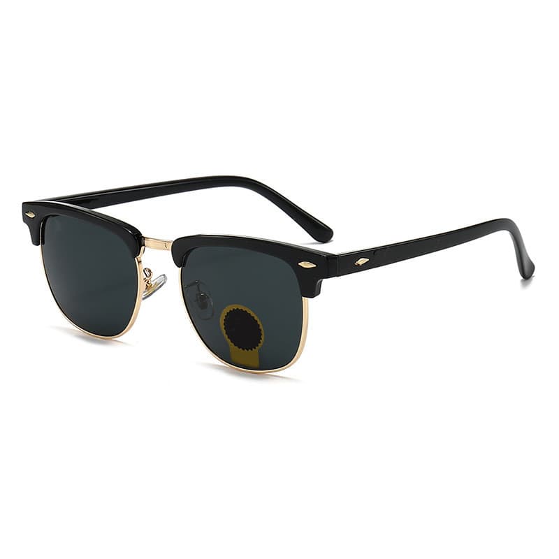 Óculos de sol de vidro de novo estilo, design com rebites, óculos de sol casuais modernos e elegantes, óculos de sol par