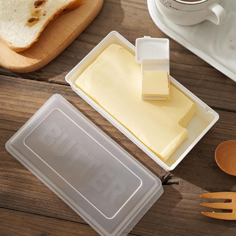 Caixa de corte de manteiga doméstica, geladeira transparente com tampa, queijo, caixa de armazenamento, cortador selado