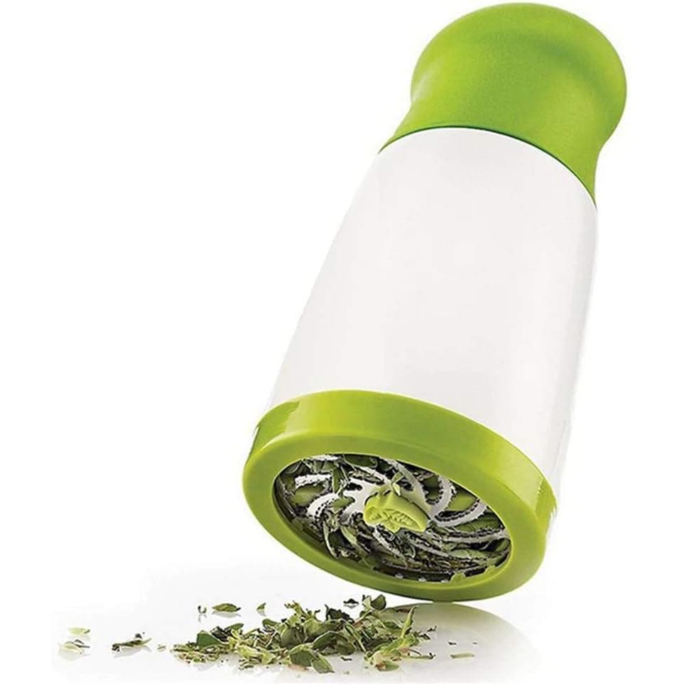 1 unidade de Picador de Ervas com Lâminas de Aço Inoxidável, Seguro e Novo (Cor: Branco e Verde)