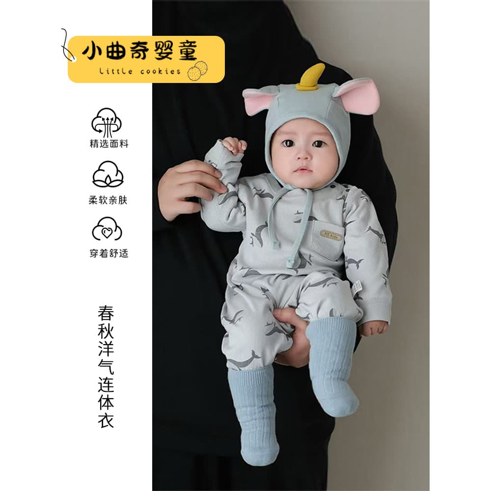 Macacão de bebê primavera outono estilo ocidental roupas de outono do bebê novo estilo bonito macacão outono Super bonit
