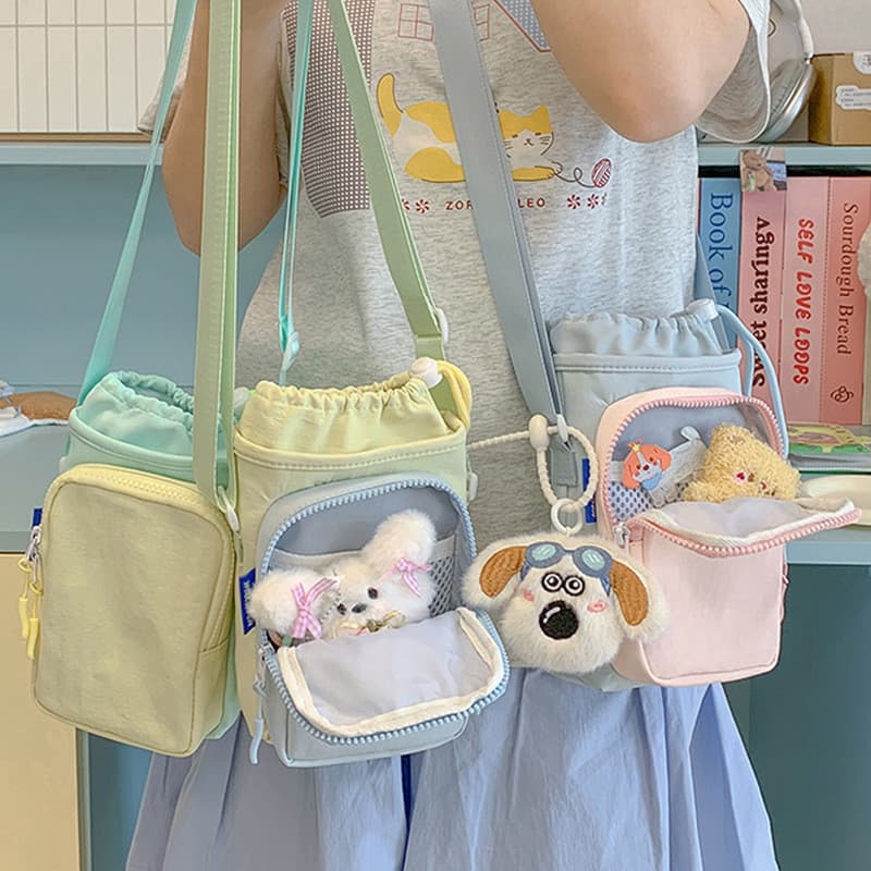 Bolsa para celular 2026 Novo estilo copo de água cor contrastante bolsa pequena leve bolsa de ombro feminina bolsa femin