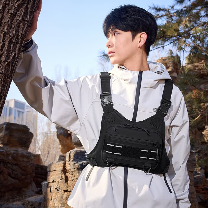 Homens novo estilo funcional colete saco de peito ao ar livre ciclismo mochila motocicleta saco multifuncional saco peit