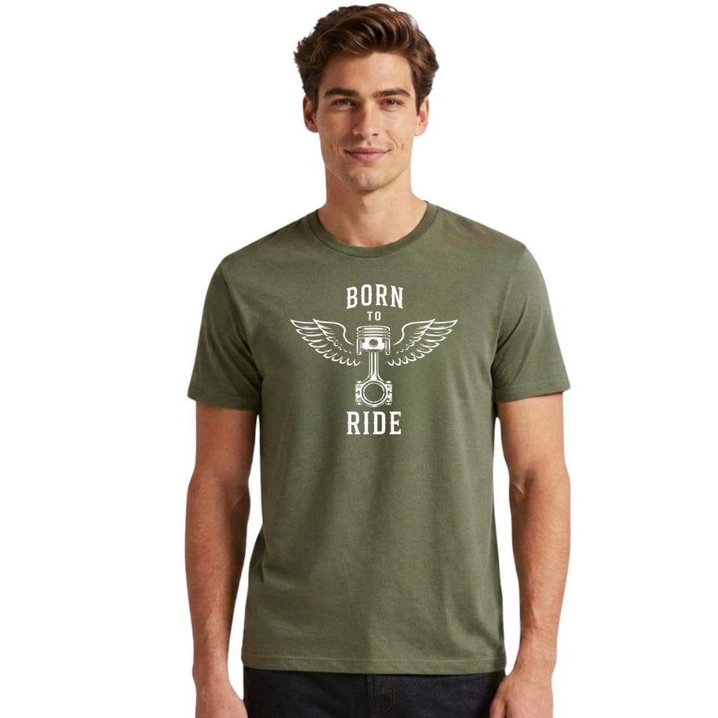 Camiseta Masculina Estampa Born to Ride 100% Algodão P ao GG
