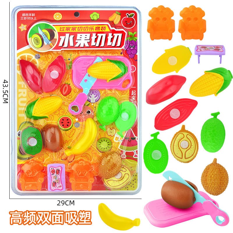 Frete grátis para conjunto de cozinha de brincadeira infantil com rabanetes e frutas cortáveis, brinquedo de cortar vege