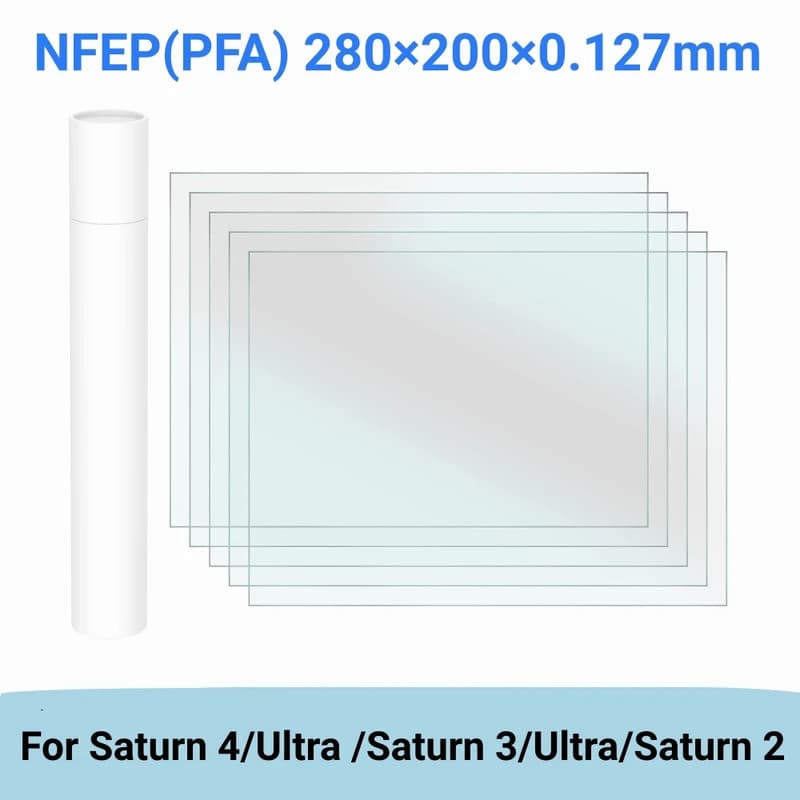 Filme NFEP de 10,1 Polegadas 280x200x0,127mm Filme PFA para Impressoras 3D LCD ELEGOO Saturn 4 Ultra, Saturn 3 Ultra, Sa