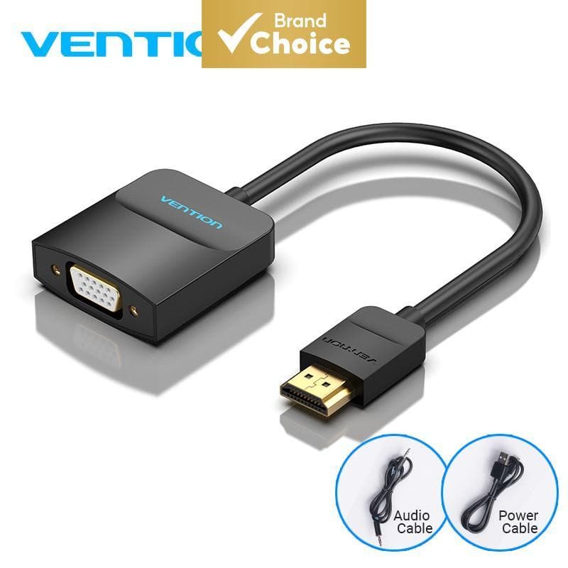Cabo conversor de vídeo de áudio HDMI para VGA Vention, adaptador digital para analógico, Full HD 1080P