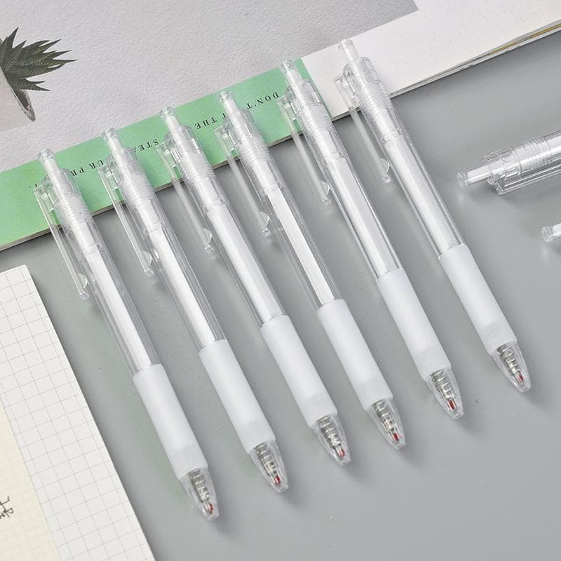 Caneta de Gel de imprensa estilo transparente simples 0.5mm preto escritório aprendizagem ferramenta de escrita assinatu