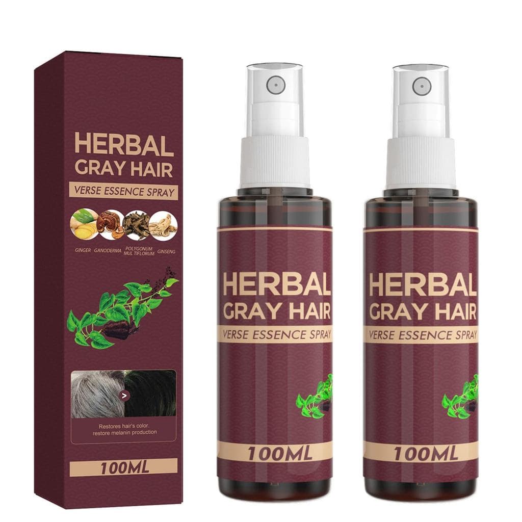2 Peças de Spray Capilar Herbal Essence, Spray Essência para Cabelos Grisalhos, Condicionador Escurecedor de Cabelo, Rev