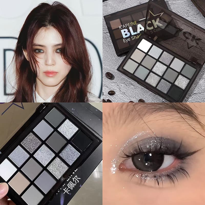 KAPEINE paleta de sombras de cavaleiro noturno escuro, 15 cores, maquiagem fumada, Punk, europeu, americano, novo estilo