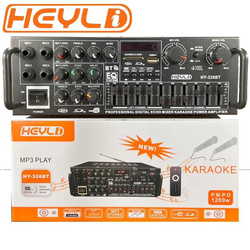 Amplificador 1200w Potente 220V/110V Bluetooth controle USB SD FM karaoke 2x ou 4x P10 ATENÇÃO NO MODELO