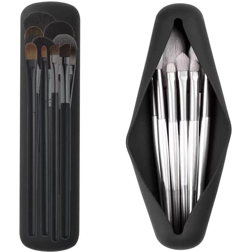 Conjunto de 2 Porta-Pincéis de Maquiagem para Viagem, Organizador Portátil de para Pincéis Cosméticos, Ferramen