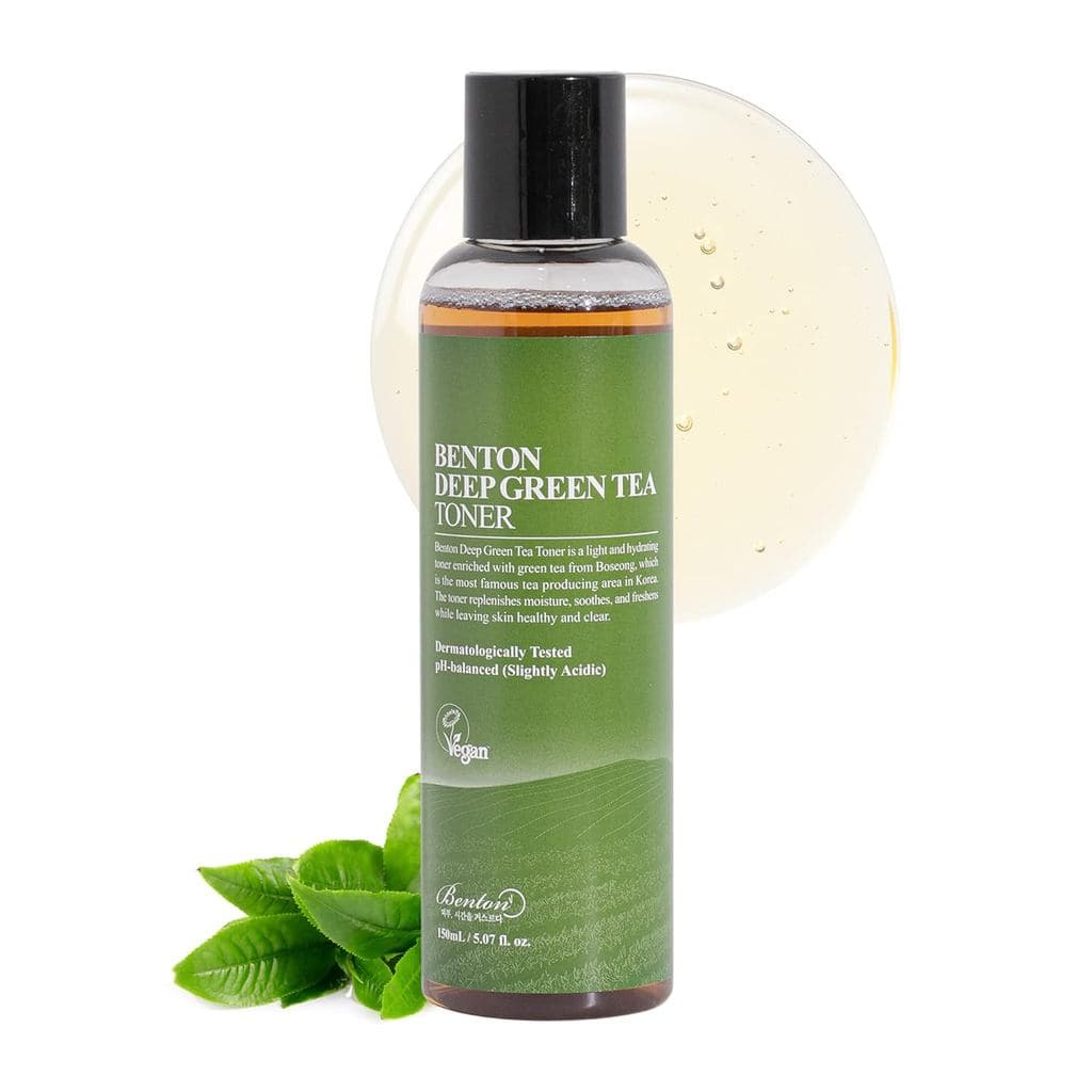 Tônico de Chá Verde Profundo BENTON 150ml (5.07 fl.oz.) Tônico Facial Nutritivo e Hidratante para Pele Oleosa e Sensível