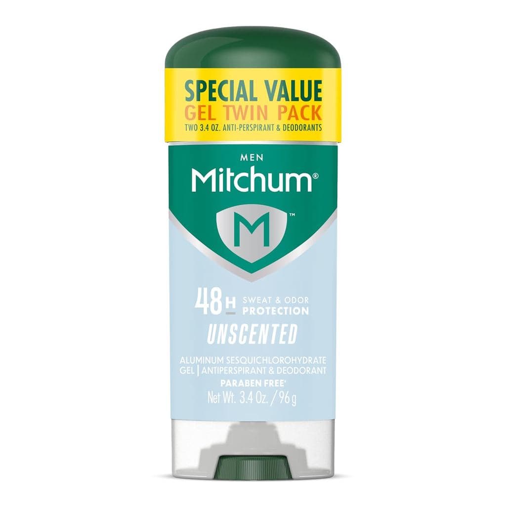Gel Antitranspirante e Desodorante Mitchum para Homens com Tripla Proteção contra Odor, Sem Fragrância, Proteção de 48 H