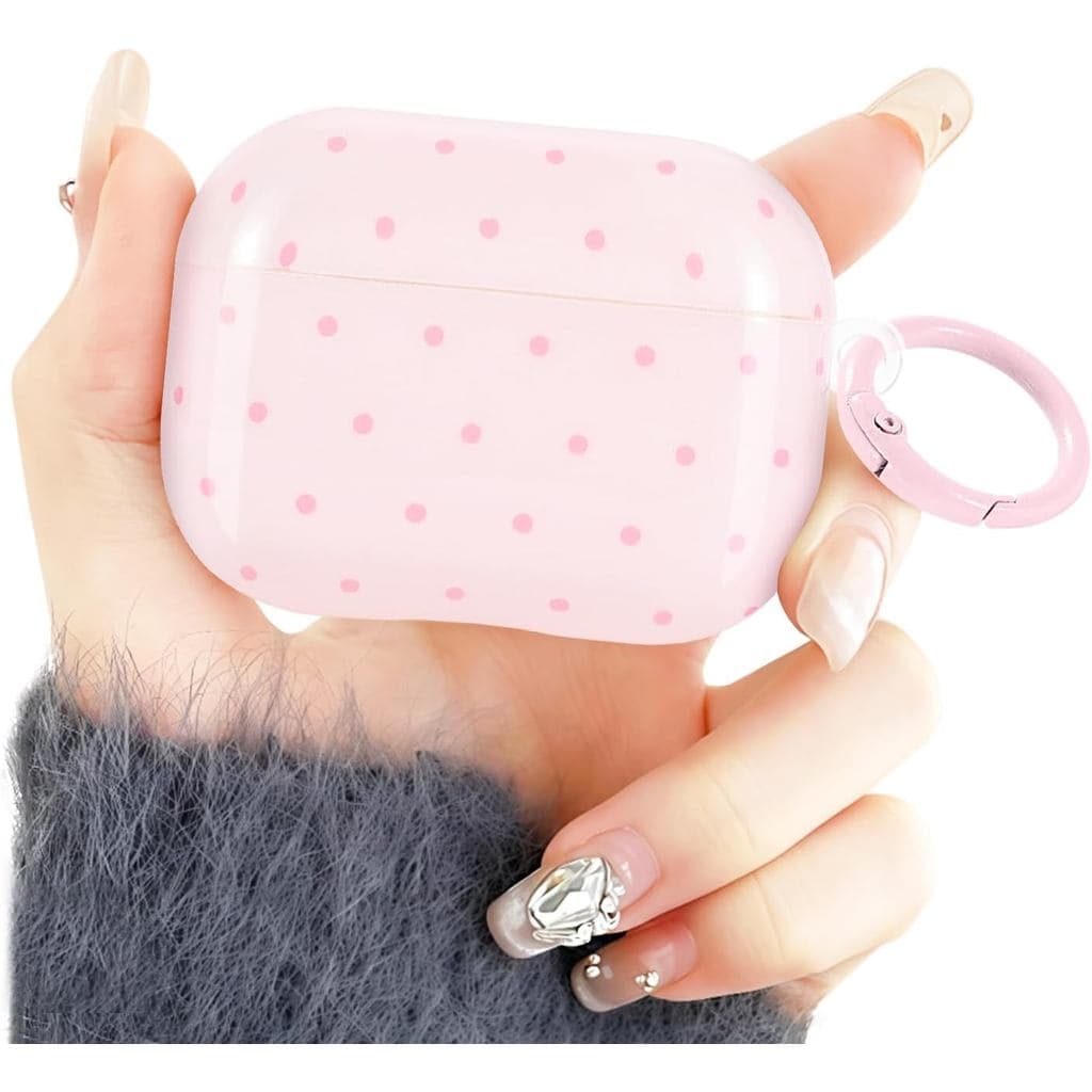 Capa Newseego para AirPods Pro 3ª Geração, Design Fofo com Padrão de Bolinhas e Chaveiro para Mulheres, Meninas e Homens
