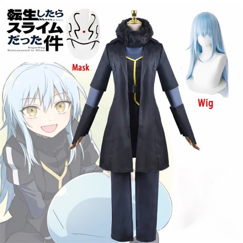 Anime "Eu Reencarnei como um Slime" Rimuru Tempest Fantasia Cosplay Botas Peruca Máscara Conjunto de Halloween IXIK