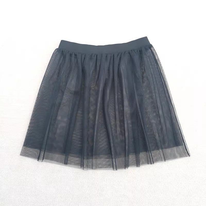 Saia de gaze Base saia longa de camada dupla comprimento médio linha A solta All-Match transparente