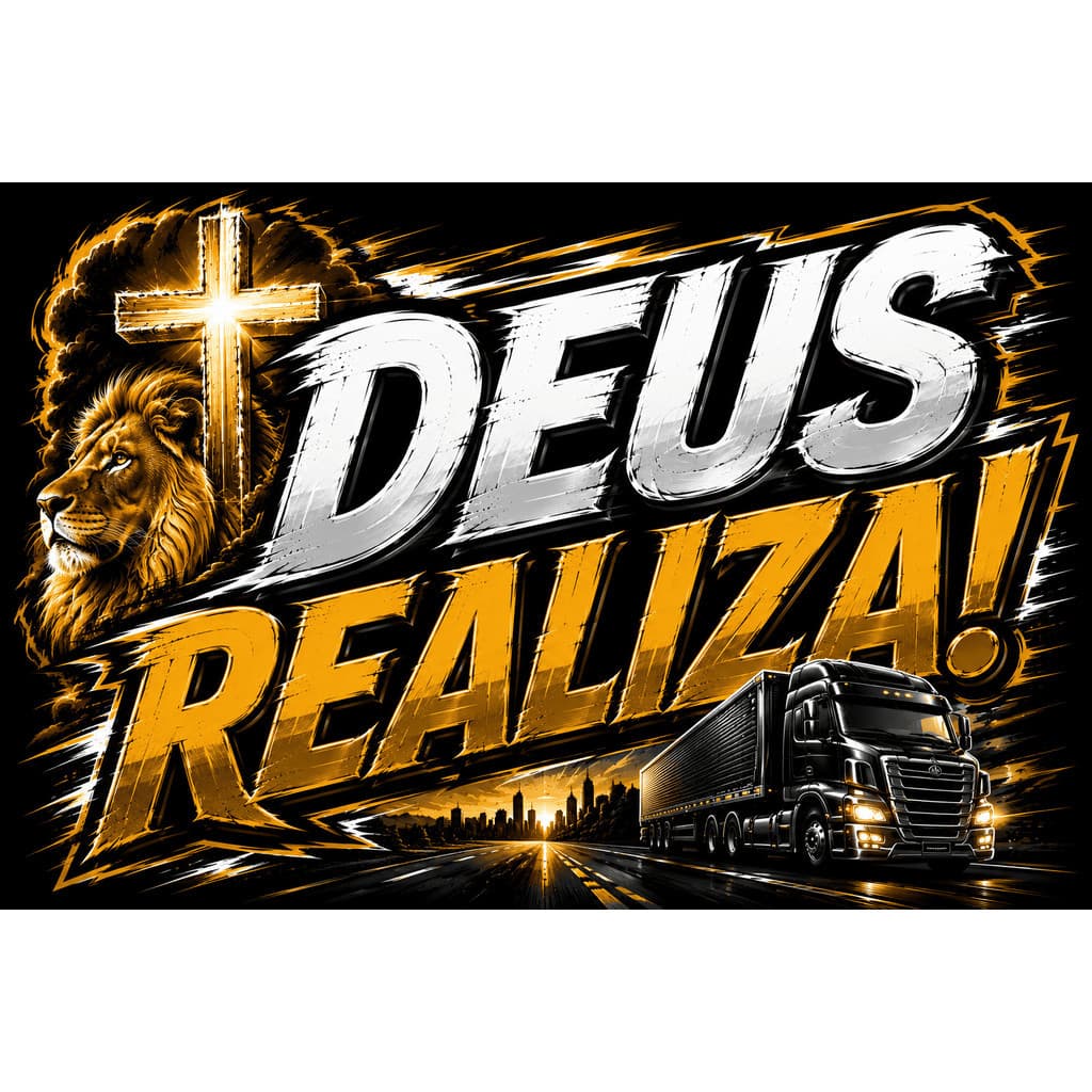 Bandeira  90x65 cm com 4 Ilhós  deus realiza  Qualidade para Caminhão, Parede ou Área Externa inpermeável