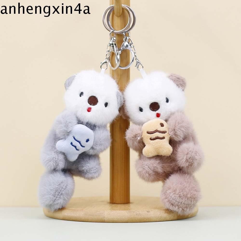 Chaveiro De Lontra De Desenho Animado ANHENGXIN , Chaves De Boneca De Animais , Acessórios , Pingente De Bolsa Pelúcia ,