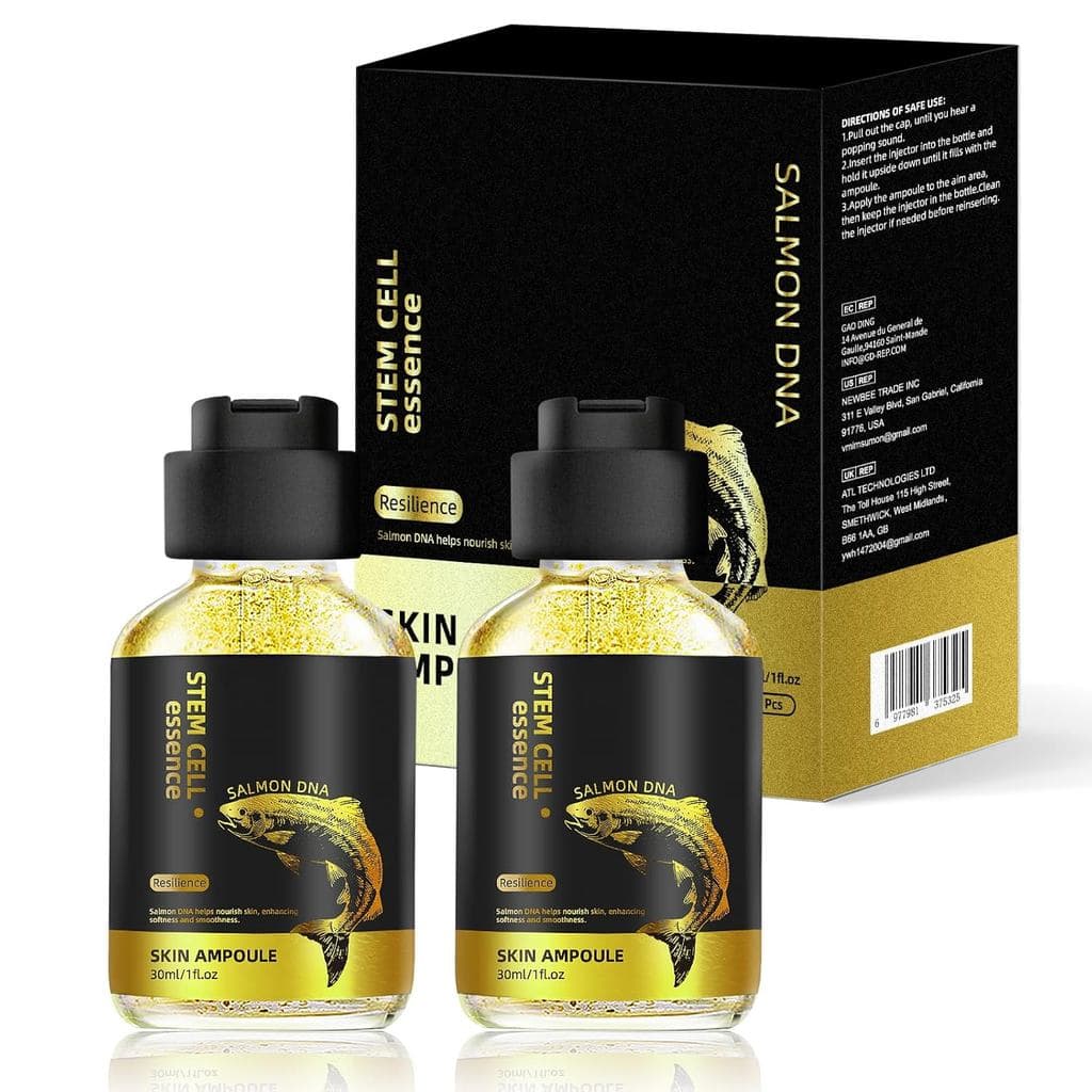 Sérum Facial de DNA de Salmão, 2 Ampolas de Sérum para Microagulhamento para Antienvelhecimento, Remoção de Rugas e Cica