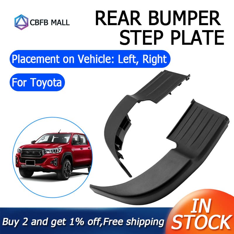 Placa De Degrau Do Para-Choque Traseiro Preta Toyota Hilux Revo Rocco 2015-2019