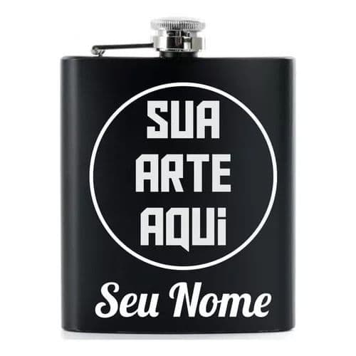 Cantil Inox Porta Whisky Personalizado Nome Logo Time