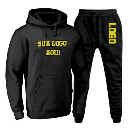 Kit Moletom Blusa e Calça Flanelado Conjunto Personalizado | Conjunto para empresa, evento, presente