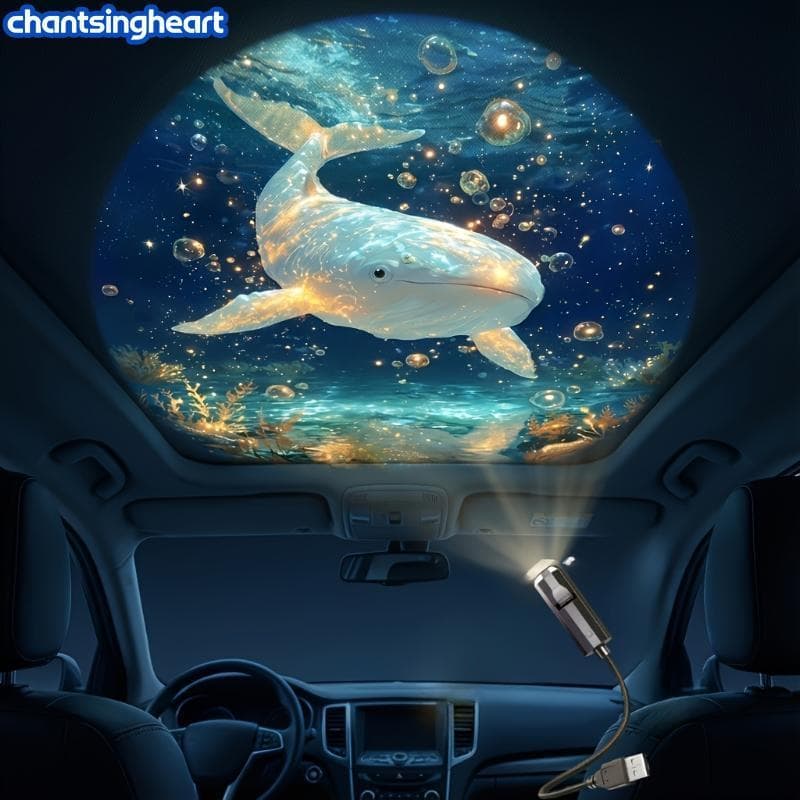 CHANT LED USB Projetor Luz Vida Marinha Tema Oceano Com 8 Painéis Para Decoração De Casa E Iluminação Noturna Infantil