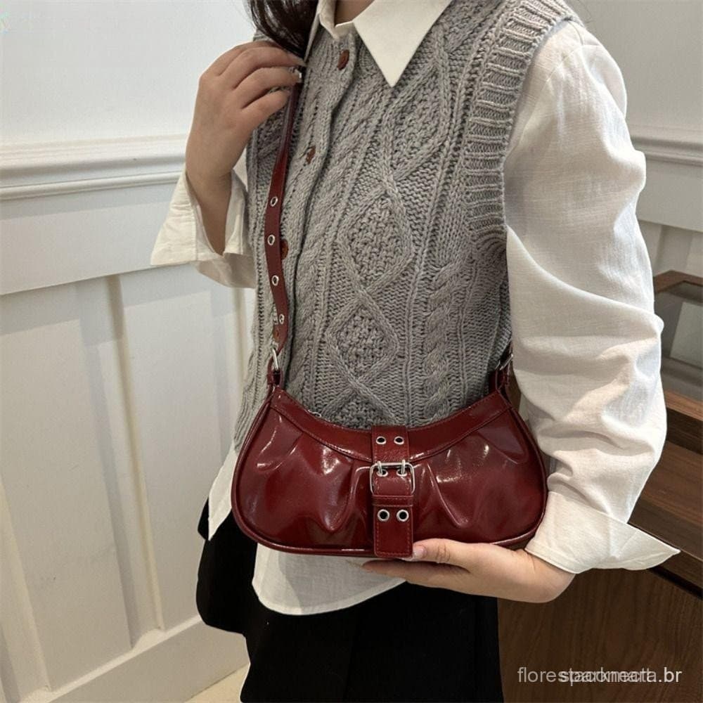 Bolsa De Ombro SCOFIE Y2k , Axila Com Fivela De Designer De Couro Pu Menina Picante De Corpo Cruzado Gótico Vintage