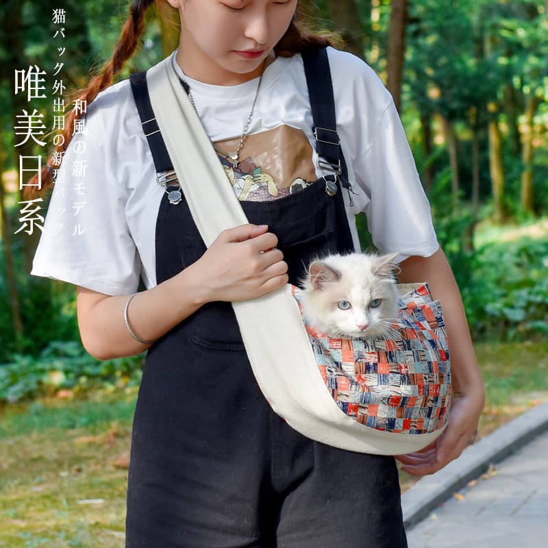 Saco de gato japonês passeio portátil saco de gato quatro estações Universal gato Takeaway um ombro pequeno cão saco Cro