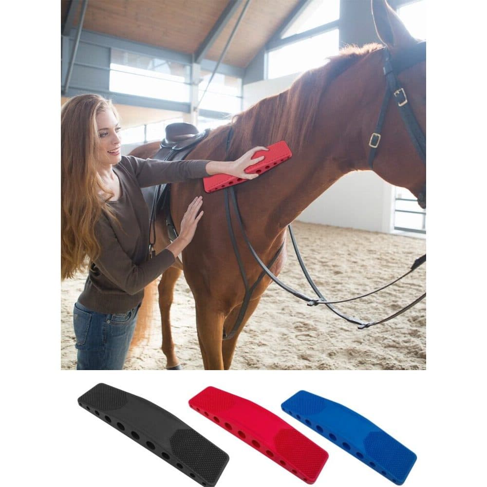 Escova elástica de Silicone para cavalo, grande área, fácil de usar, escova de massagem de beleza, raspador de cabelo, p