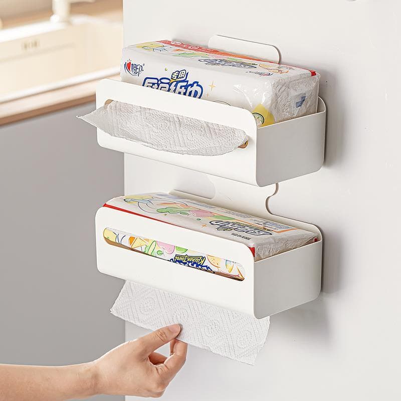 Caixa de tecido magnético japonês caixa de armazenamento de cozinha fixado na parede geladeira doméstica Rack de tecido