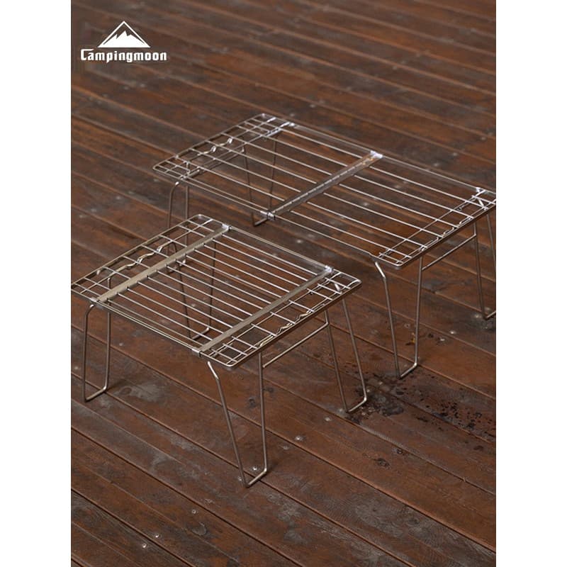 Coman prateleira de aço inoxidável para acampamento ao ar livre, mesa dobrável telescópica, varanda, vaso de flores, mul