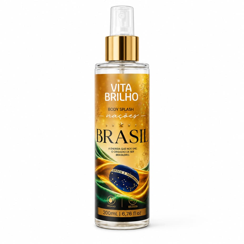 Body Splash Brasil Nações 200ml Fragrância Pera Fresca English Pear Floral Frutal Feminino VitaBrilho