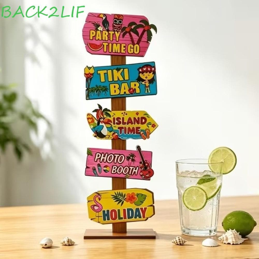 Placa Decorativa Havaiana Tiki BACK2LIF , Etiquetas Decorativas Com Tema De Praia , Sinais De Festa De Verão , Coloridas