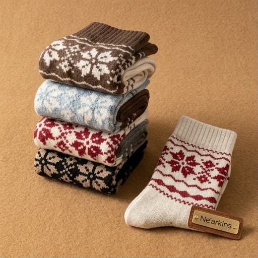 kit 12 pares  Meias de lã felpadas térmicas aquecedoras unissex cano médio inverno quentinhas para casa envio Brasil