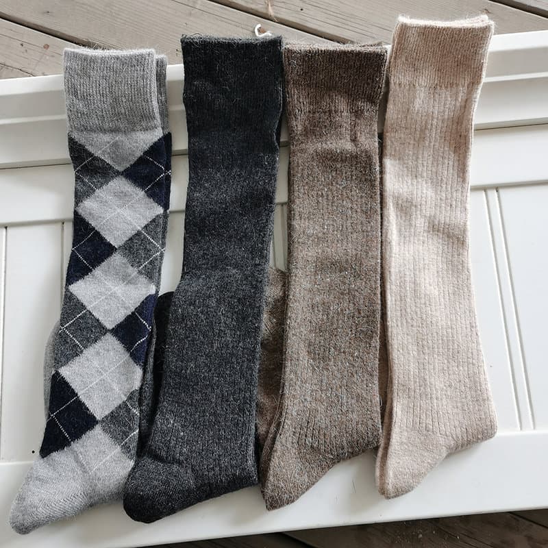 Meias femininas na moda estilo influenciador meias femininas na altura do joelho outono inverno estilo pele de coelho me