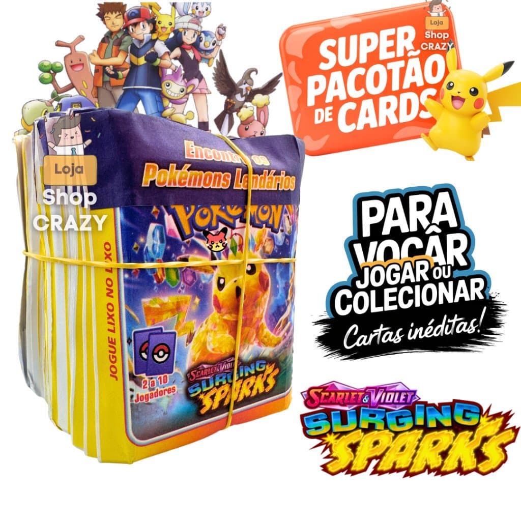100 Super Cards PokeBola Lançamento 2026 | Colecionar ou Bafo | Para Presente e Temas de Festas