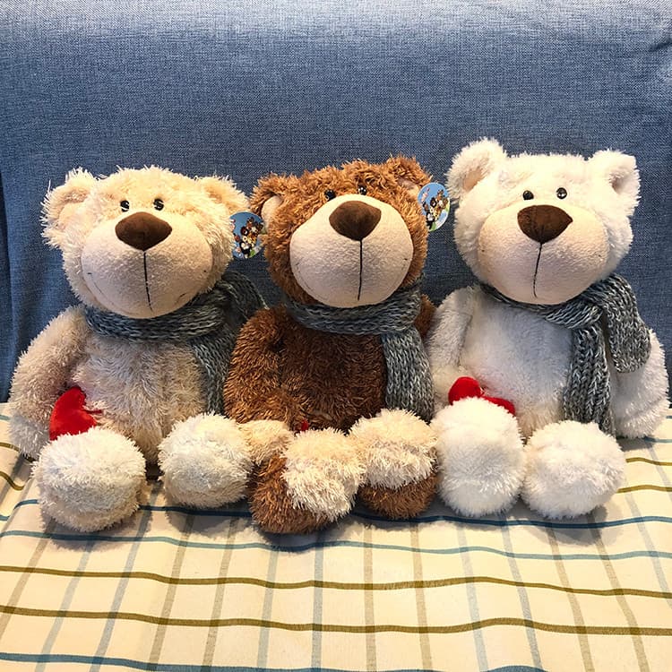 Frete grátis cachecol fofo urso pendurado cuidado urso Ragdoll urso de pelúcia boneca brinquedo de pelúcia grátis mascul