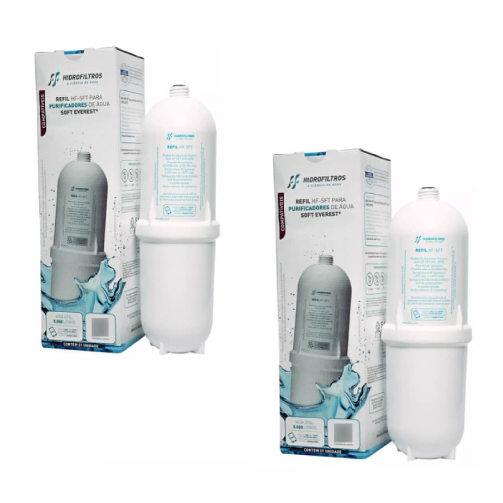 kit 2 Refil Hidrofiltros Compatível Filtro Soft Everest Star Slim Fit Baby Plus Flat