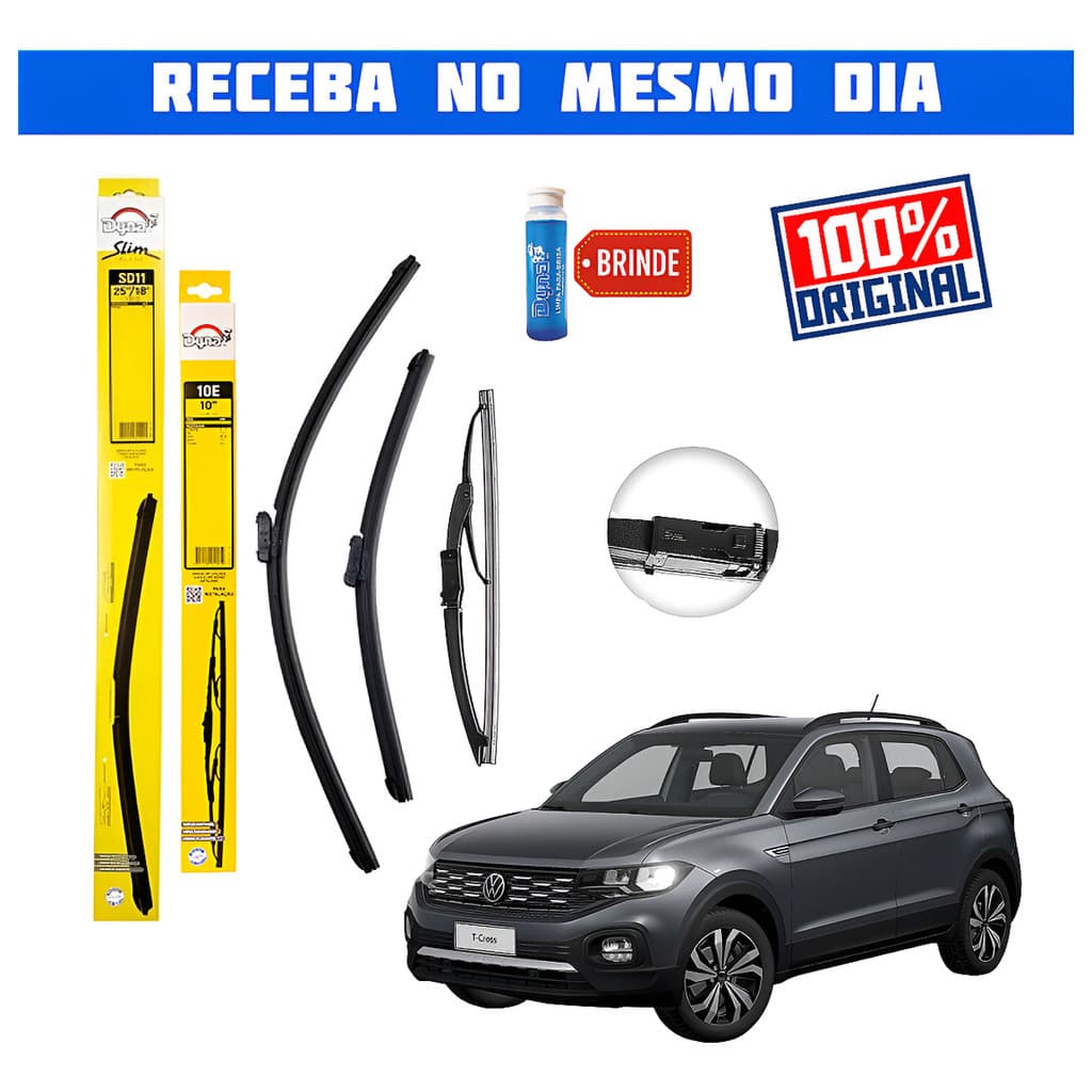 Kit Completo Limpador Para-brisa T-cross 19 20 21 22 23 24