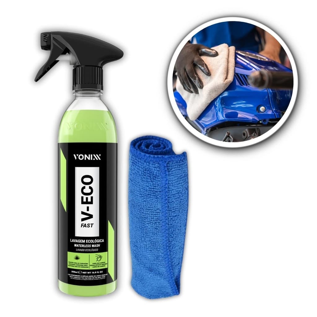 Lavagem a Seco Carro E Moto À Seco V-Eco Fast Vonixx Pano Microfibra