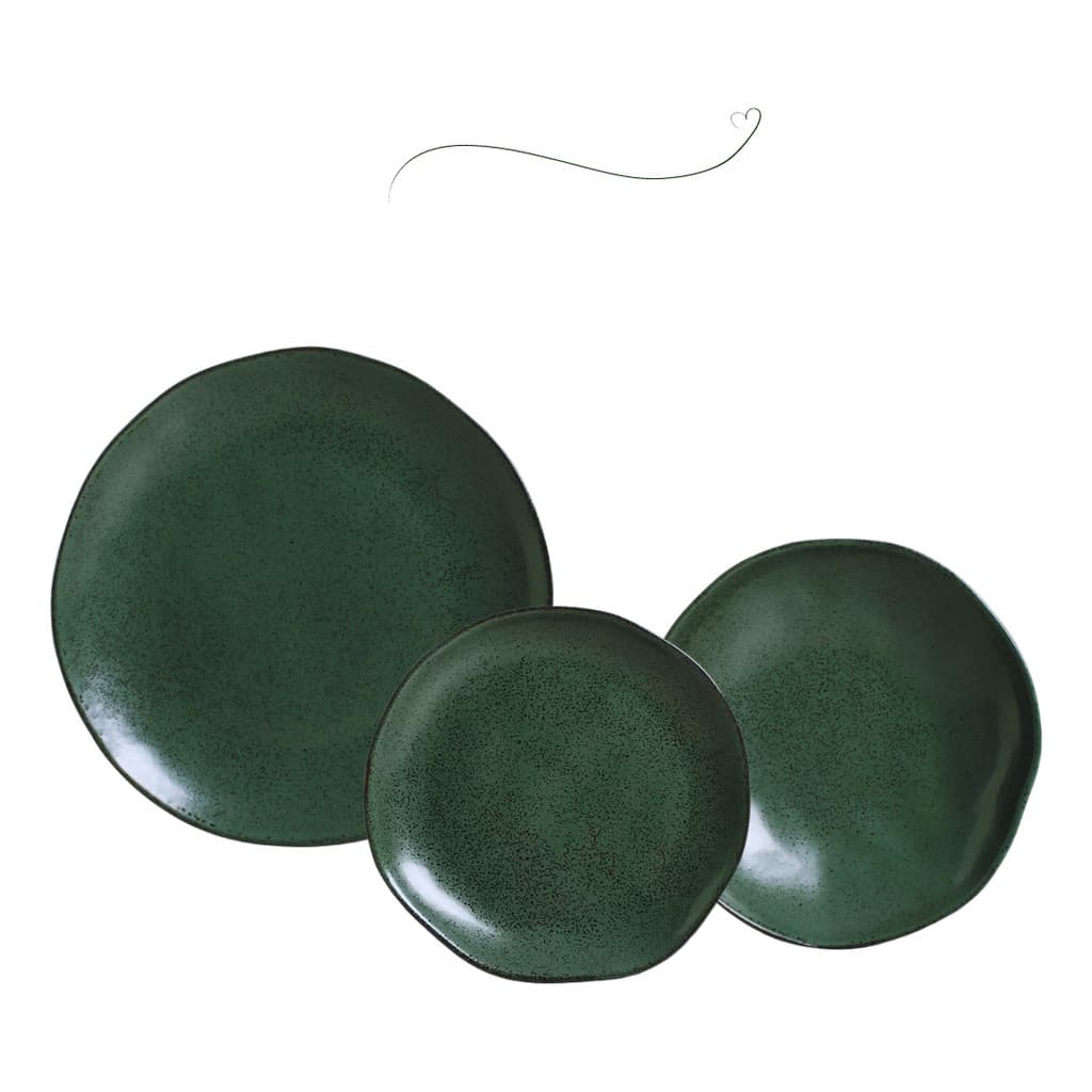Aparelho De Jantar Geo Organico Stoneware Arauco Verde 24pcs