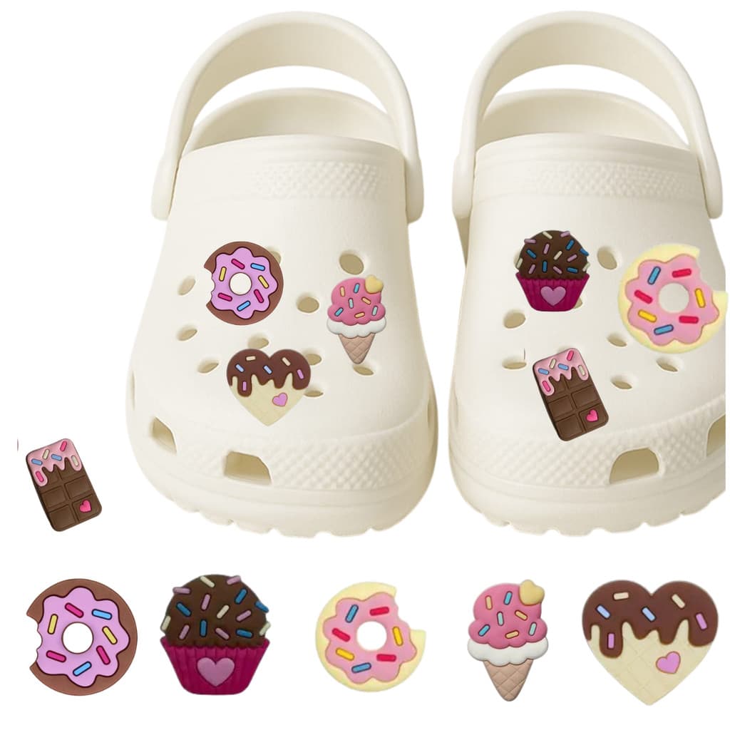 Kit 6 Pins Bottons Enfeites Para Babuche Doces Colorido Diversos Doces