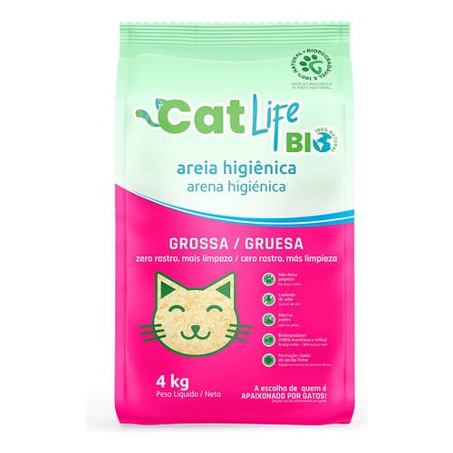 AREIA GROSSA 4KG CAT LIFE BIO