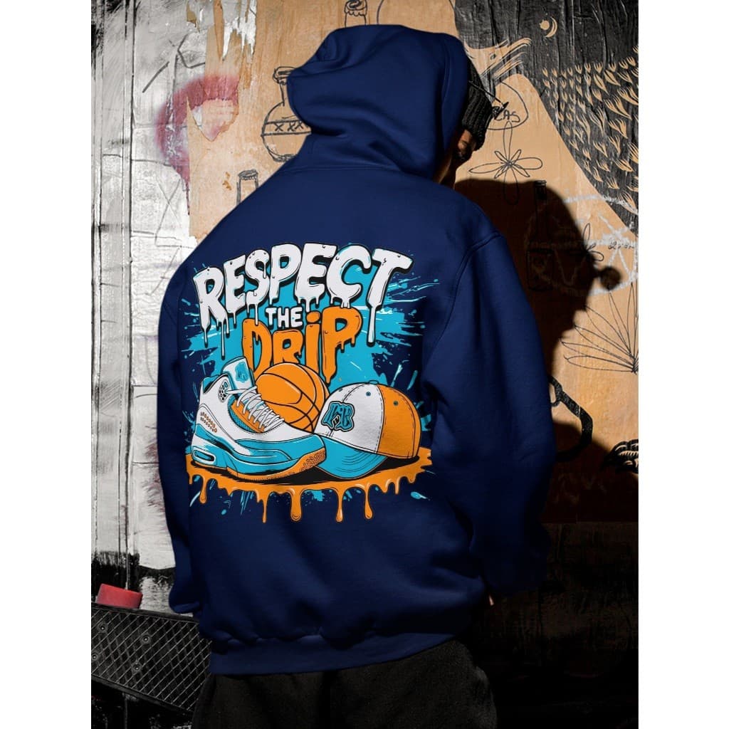 Moletom Blusa Respect The Drip Estilo Quebrada  Oversized Streetwear Uniseex ref-3552 Dtf