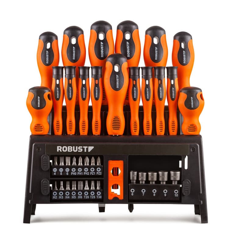 Jogo de Chave Philips Fenda e Bits 39 Pçs Robust S49001039