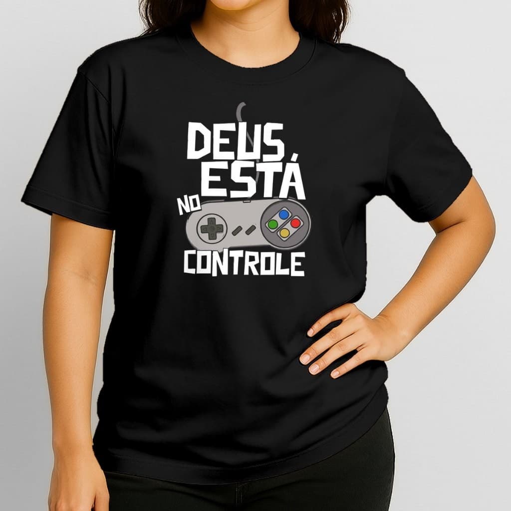 Camiseta DEUS NO CONTROLE - Congresso - camiseta Cristã Evangélica - Tshirt 100% Algodão religião