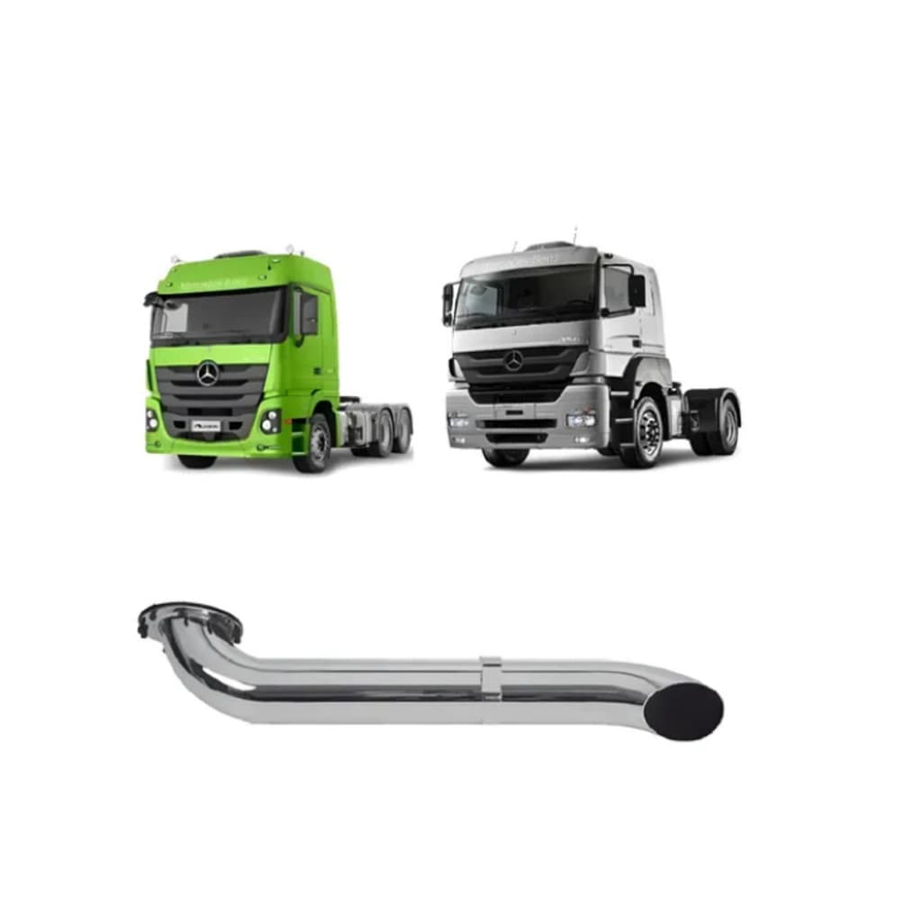 Tubo Lateral Cromado 5  Curto Para Mb Axor / Actros - 1100mm