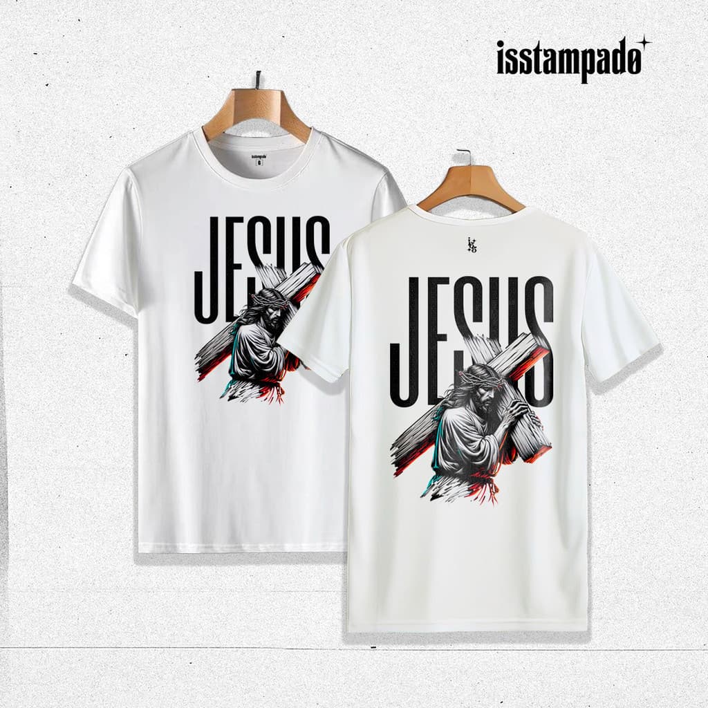 Camiseta Camisa Cristã Gospel Masculina/Feminina Jesus Cristo na Cruz | Fé e Atitude Algodão 30.1